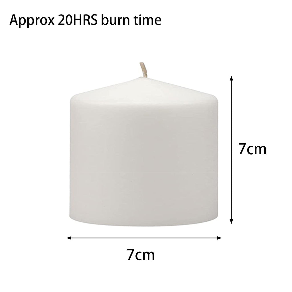 3 x Pillar Candle White Unscented Candles Wedding Party Event Home Décor Restaurant