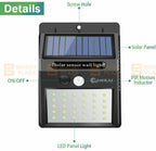 2PK 20 LED Solar Powered PIR Motion Sensor Light Garden Outdoor Security Lights
