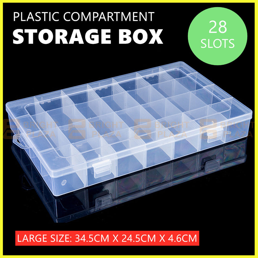 Large Plastic Compartment Storage Box Container Jewellery Bead Craft Organiser
