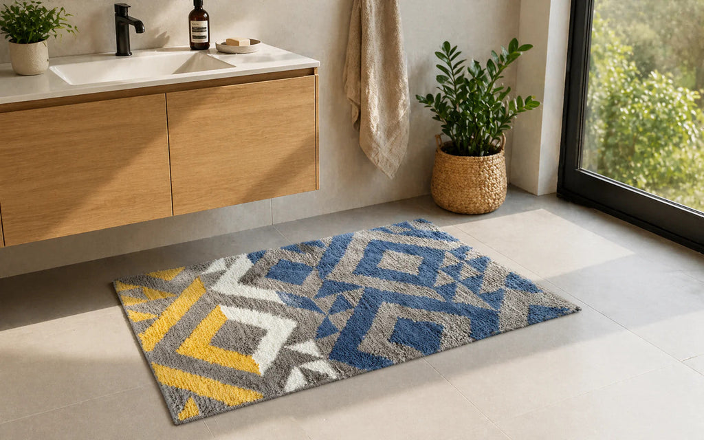 Bathroom Rug Non Slip Bath Mat Soft Absorbent Microfiber Floor Mat 80x50cm