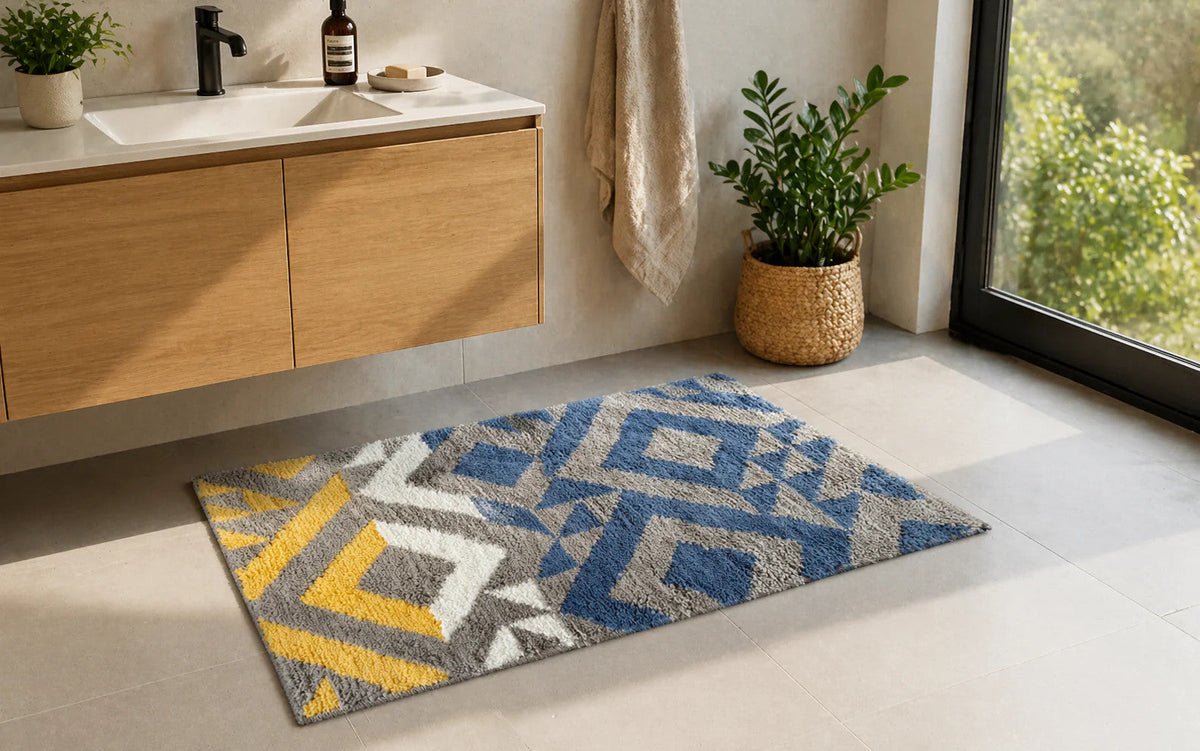 Bathroom Rug Non Slip Bath Mat Soft Absorbent Microfiber Floor Mat 80x50cm