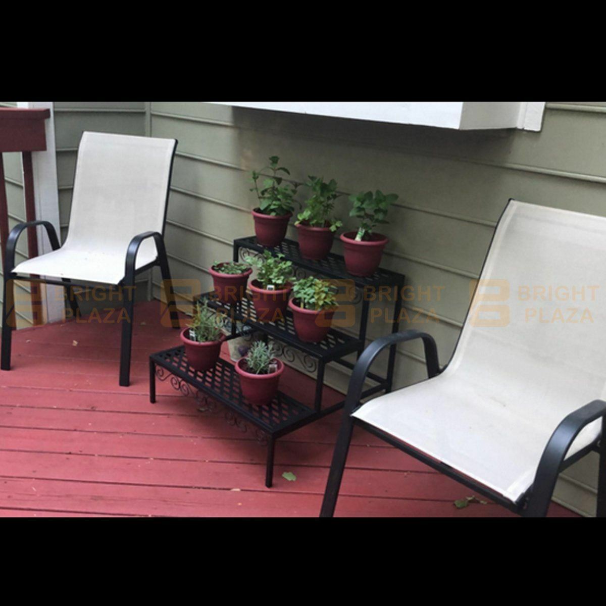 3 Tier Metal Plant Stand Flower Pot Planter Display Rack Garden Balcony Shelf