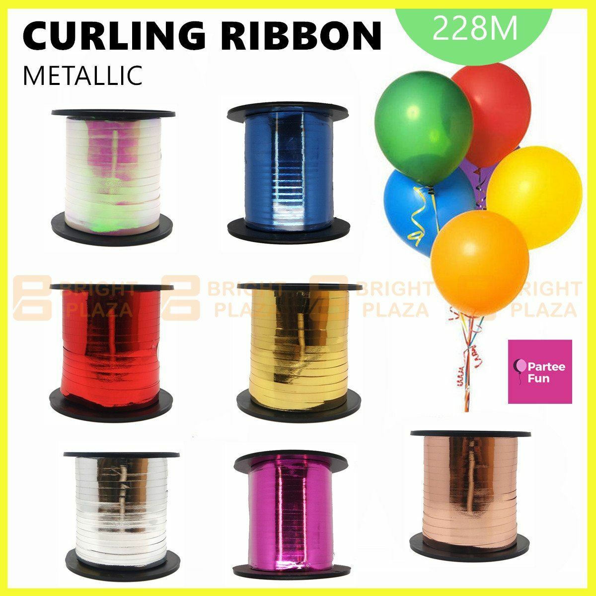 228 Meters Metallic Curling Ribbon Roll Balloon Tie Ribbons Party Gift Wrapping