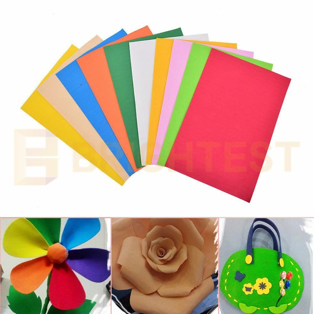 50pk Rainbow EVA Foam Craft Sheets Fun Paper Handmade Art Kids Assorted Colours