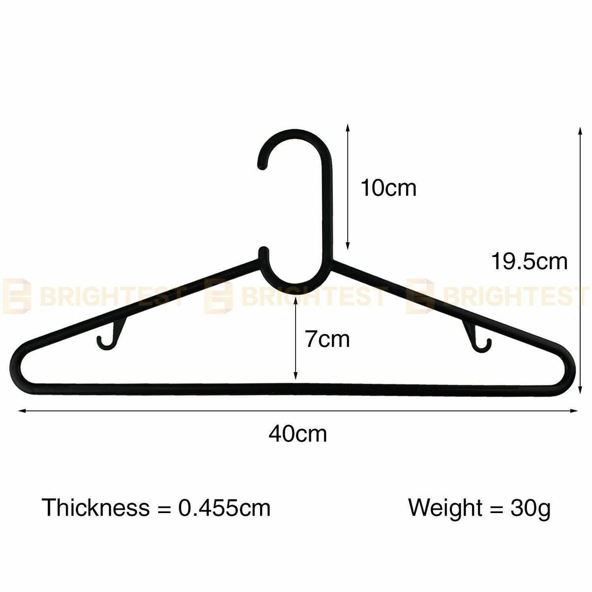 Plastic Coat Hangers Clothes Bulk Black Clothing Coathangers Shirt Suit Fixed