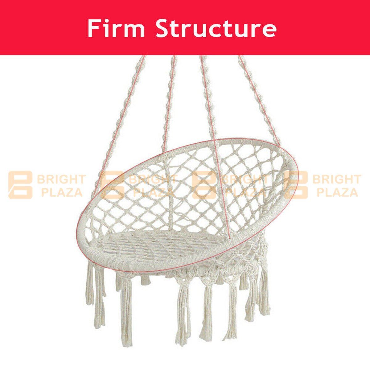 Large Hammock Chair Macrame Cotton Rope Swing Bed Relax Outdoor Hanging Seat Sit