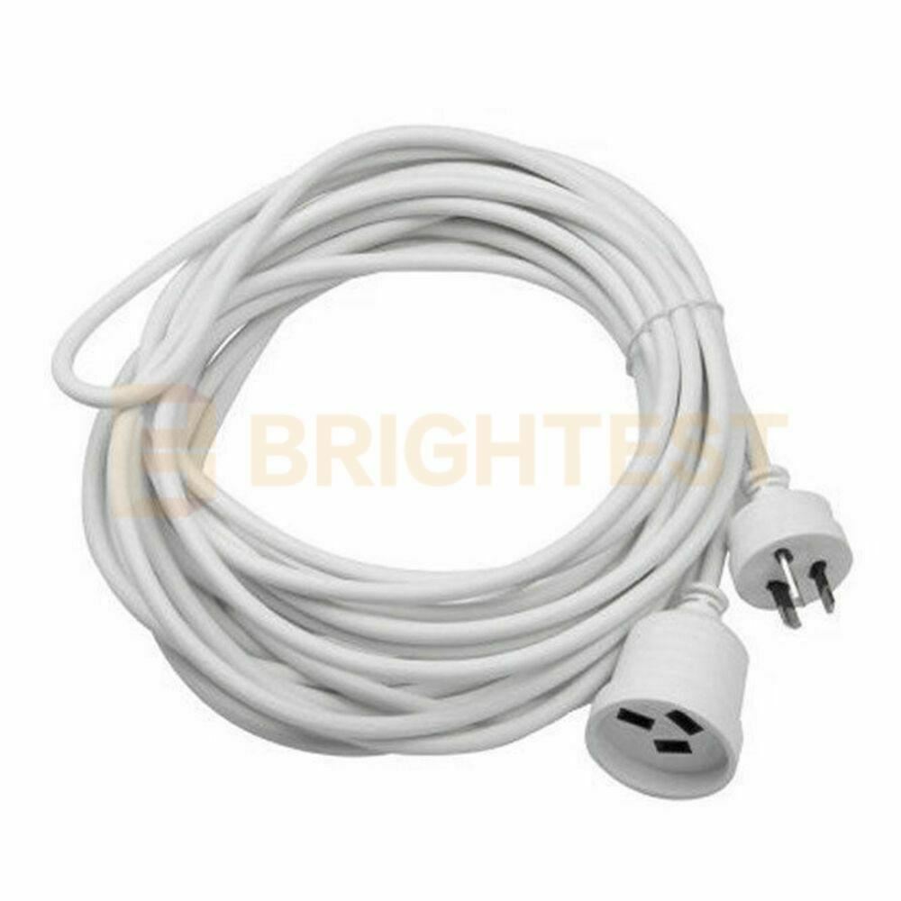 3M/5M/7M/10M Mains Power Extension Cord Lead Aus 3-Pin Plug 240V White Cable