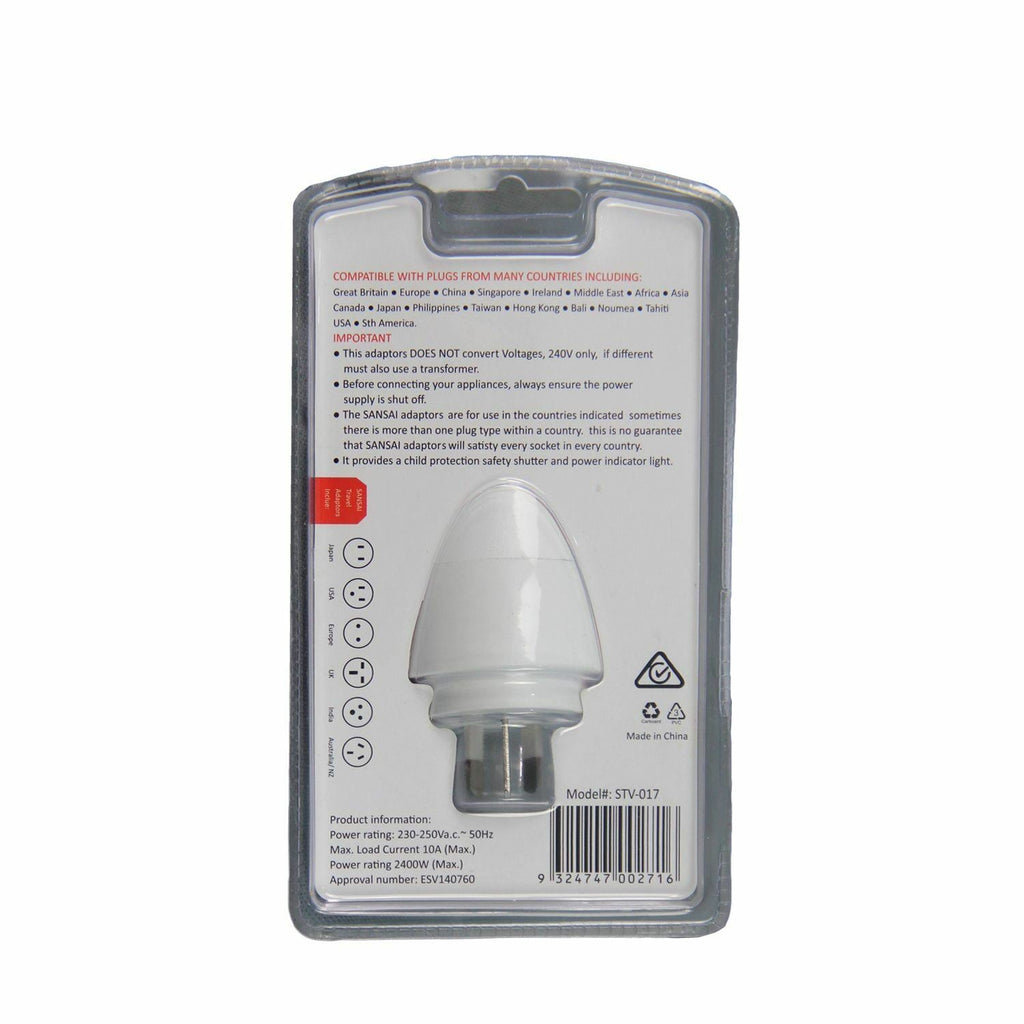 2 x Inbound Universal Travel Adaptor International Power Plug - World to AUS/NZ