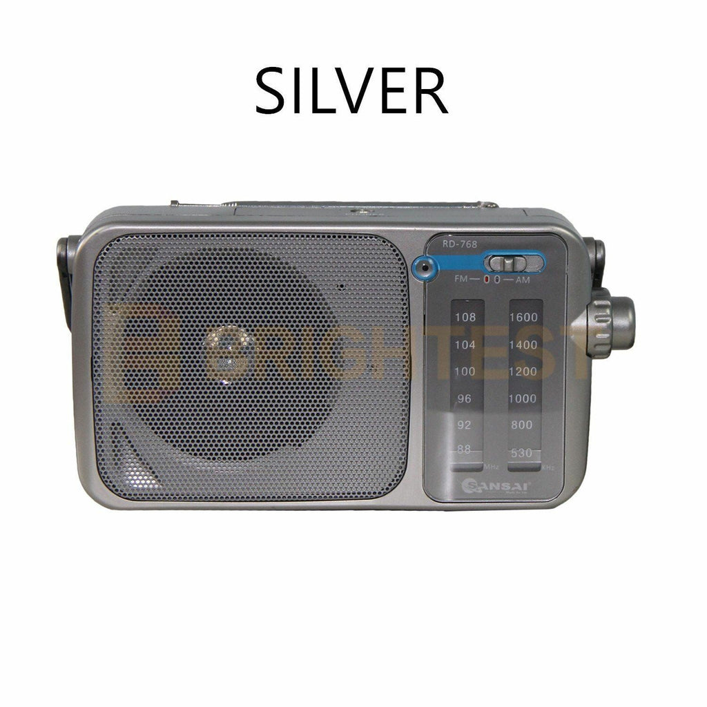 Portable AM/FM Radio Battery Powered AC/DC Earphone Plug Jack Speaker Antenna