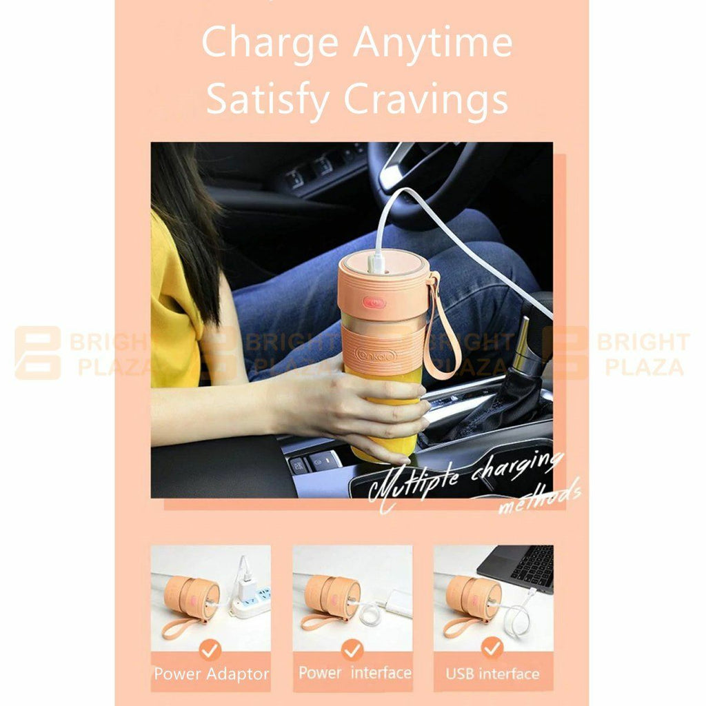 Portable USB Rechargeable Personal Handheld Blender Fruits Smoothies Juice 300ml