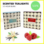 50pk Scented Tealights Tea Light Candles Bulk 3.5 Hours Burn Home Scent Wedding