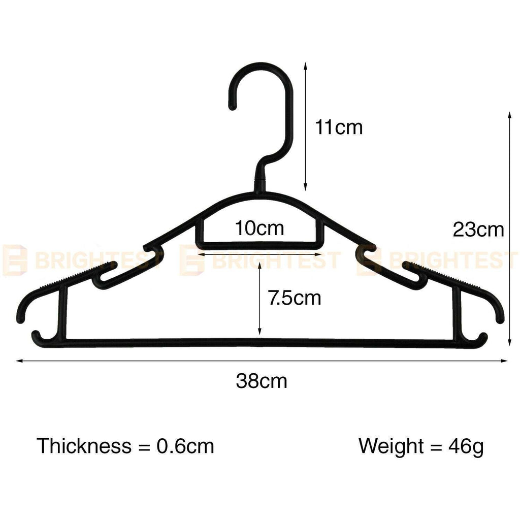 Plastic Coat Hangers Clothes Bulk Black Clothing Coathangers Shirt Suit Swivel H