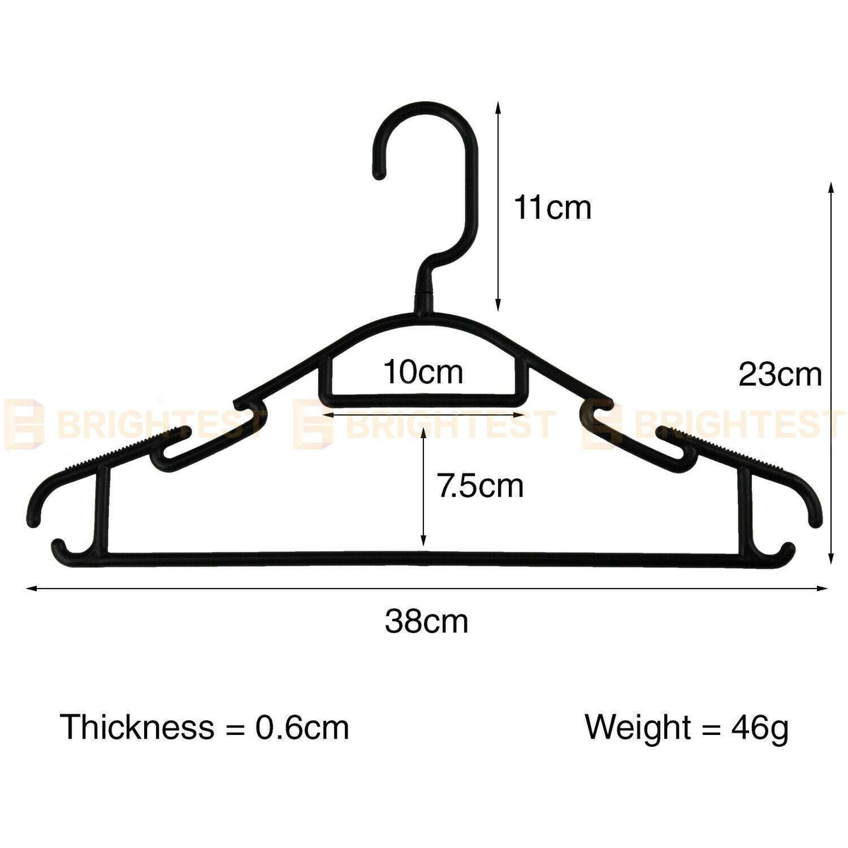 Plastic Coat Hangers Clothes Bulk Black Clothing Coathangers Shirt Suit Swivel H