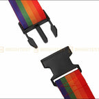 2 Piece Luggage Strap Suitcase Belt Adjustable Secure Nylon Packing Clip Rainbow