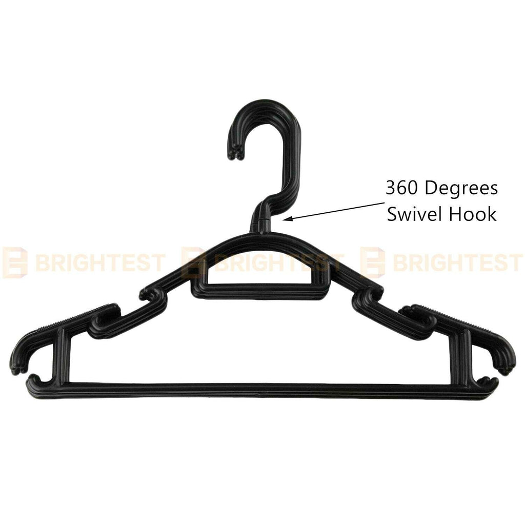 Plastic Coat Hangers Clothes Bulk Black Clothing Coathangers Shirt Suit Swivel H