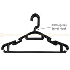 Plastic Coat Hangers Clothes Bulk Black Clothing Coathangers Shirt Suit Swivel H