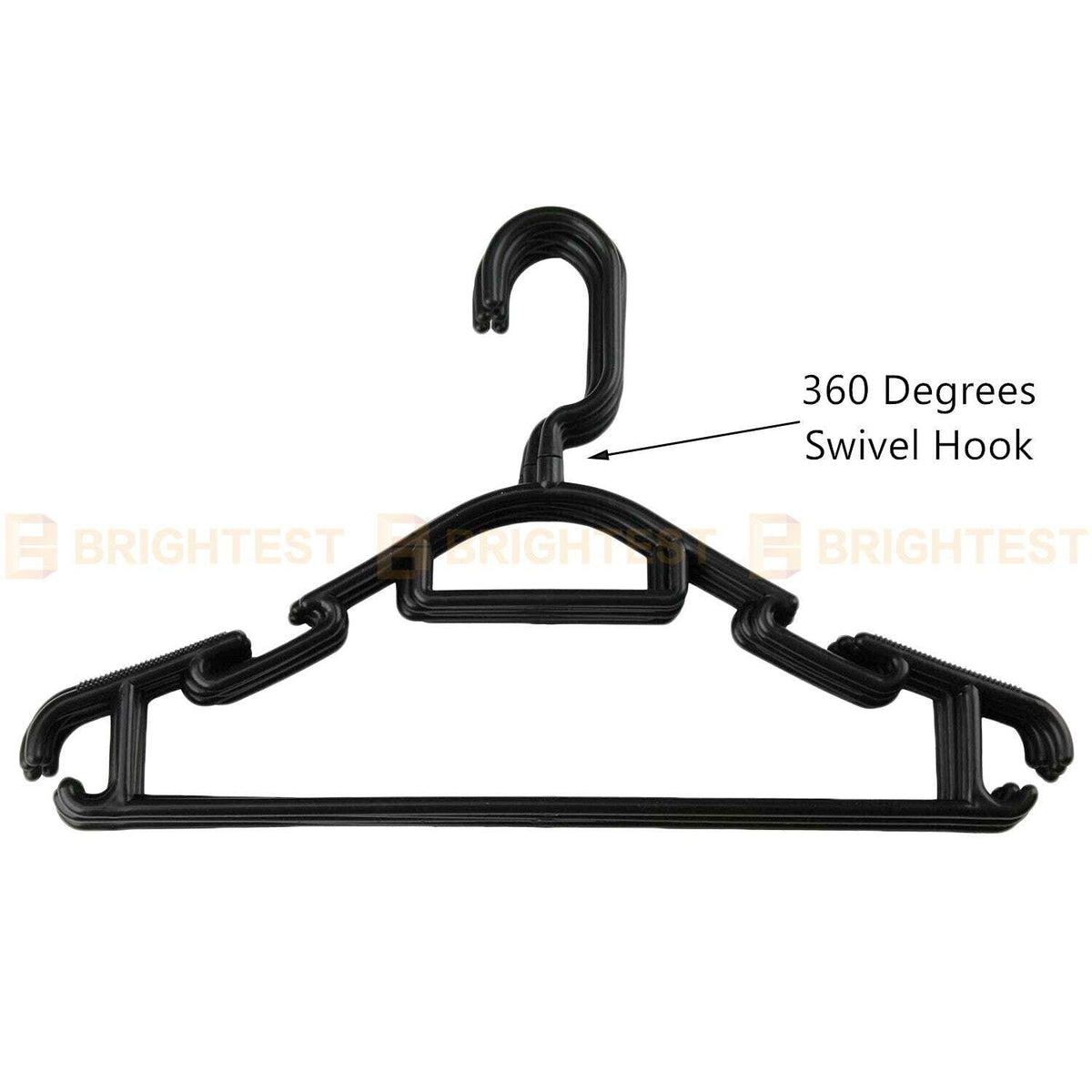 Plastic Coat Hangers Clothes Bulk Black Clothing Coathangers Shirt Suit Swivel H