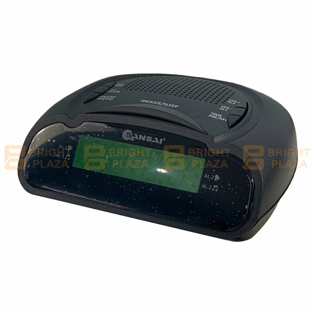 Digital Alarm Clock Radio AM/FM Large Green LED Display Snooze Sleep Backup Dual