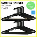 Plastic Coat Hangers Clothes Bulk Black Clothing Coathangers Shirt Suit Fixed