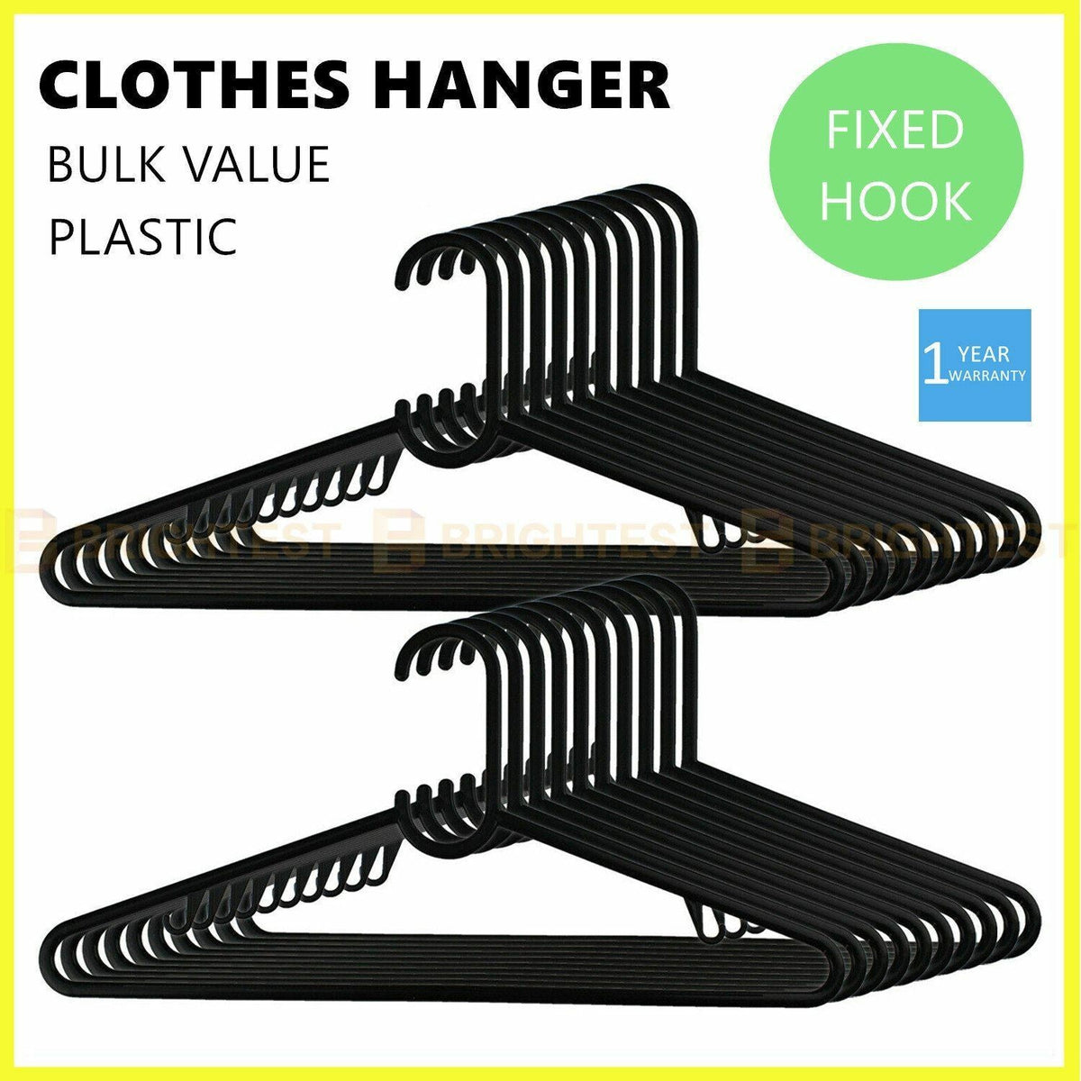 Plastic Coat Hangers Clothes Bulk Black Clothing Coathangers Shirt Suit Fixed