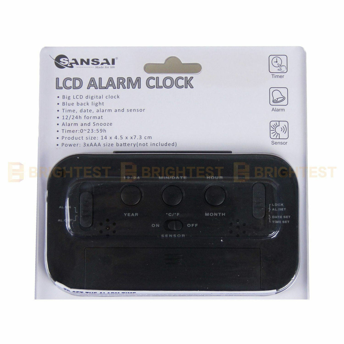LCD Alarm Clock Digital Display Time Desk Bedroom Blue Back Light Date Temp