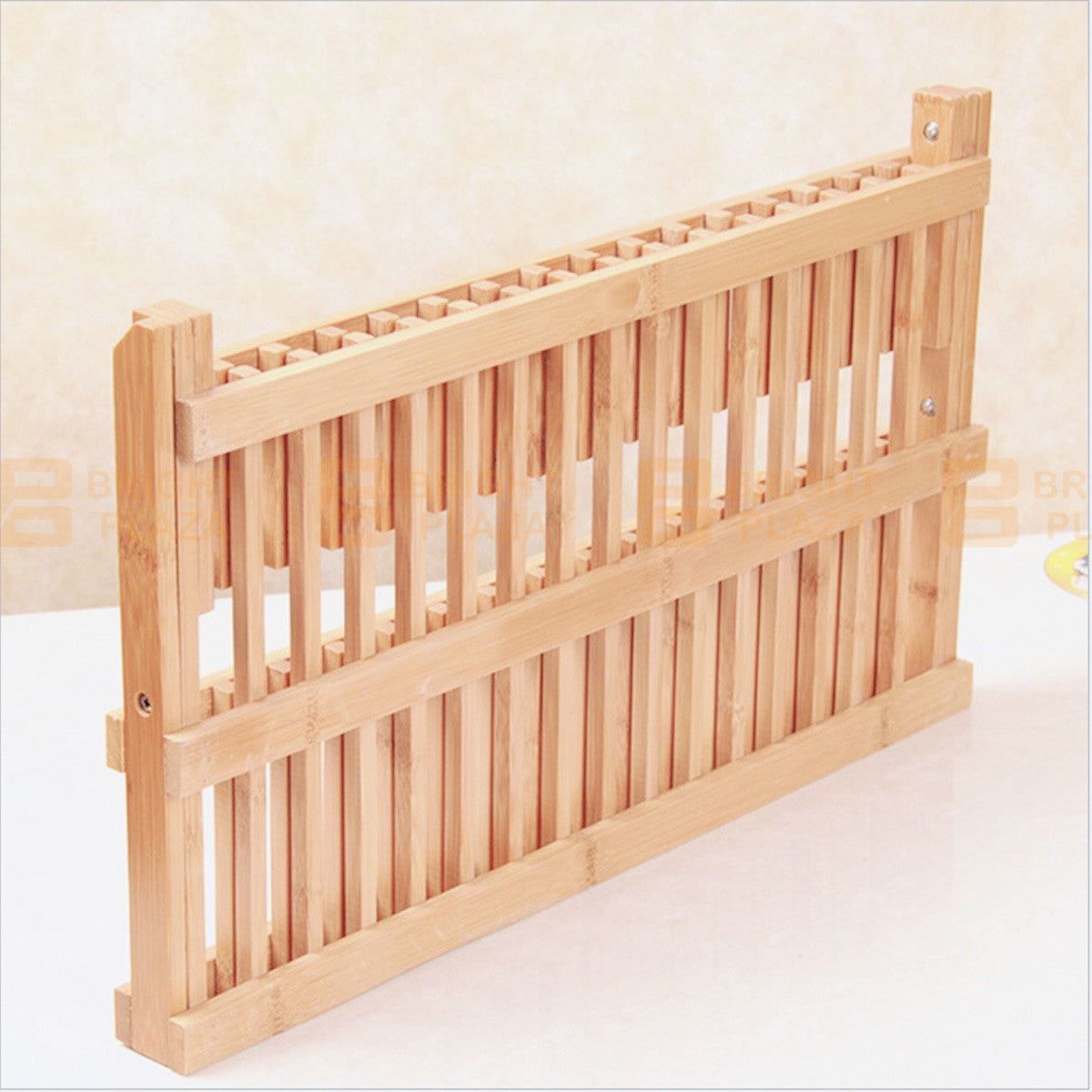 Foldable Natural Wooden Dish Drying Rack Drainer Plate Cup Holder Utensil Tray