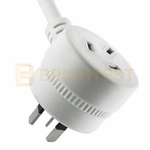 2M/5M Piggyback Power Extension Cord Lead Australian 3-Pin Plug 240V White Cable