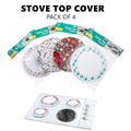 4pcs Metal Stove Top Covers Set Kitchen Cooktop Burner Cover Round Electric Hob