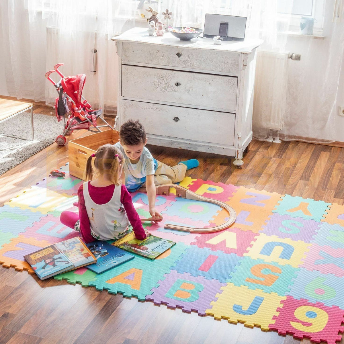 Kids Foam Mat Learning Alphabet Number Floor Play Mats Tiles Letters Puzzle