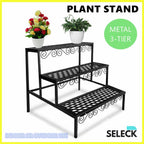 3 Tier Metal Plant Stand Flower Pot Planter Display Rack Garden Balcony Shelf