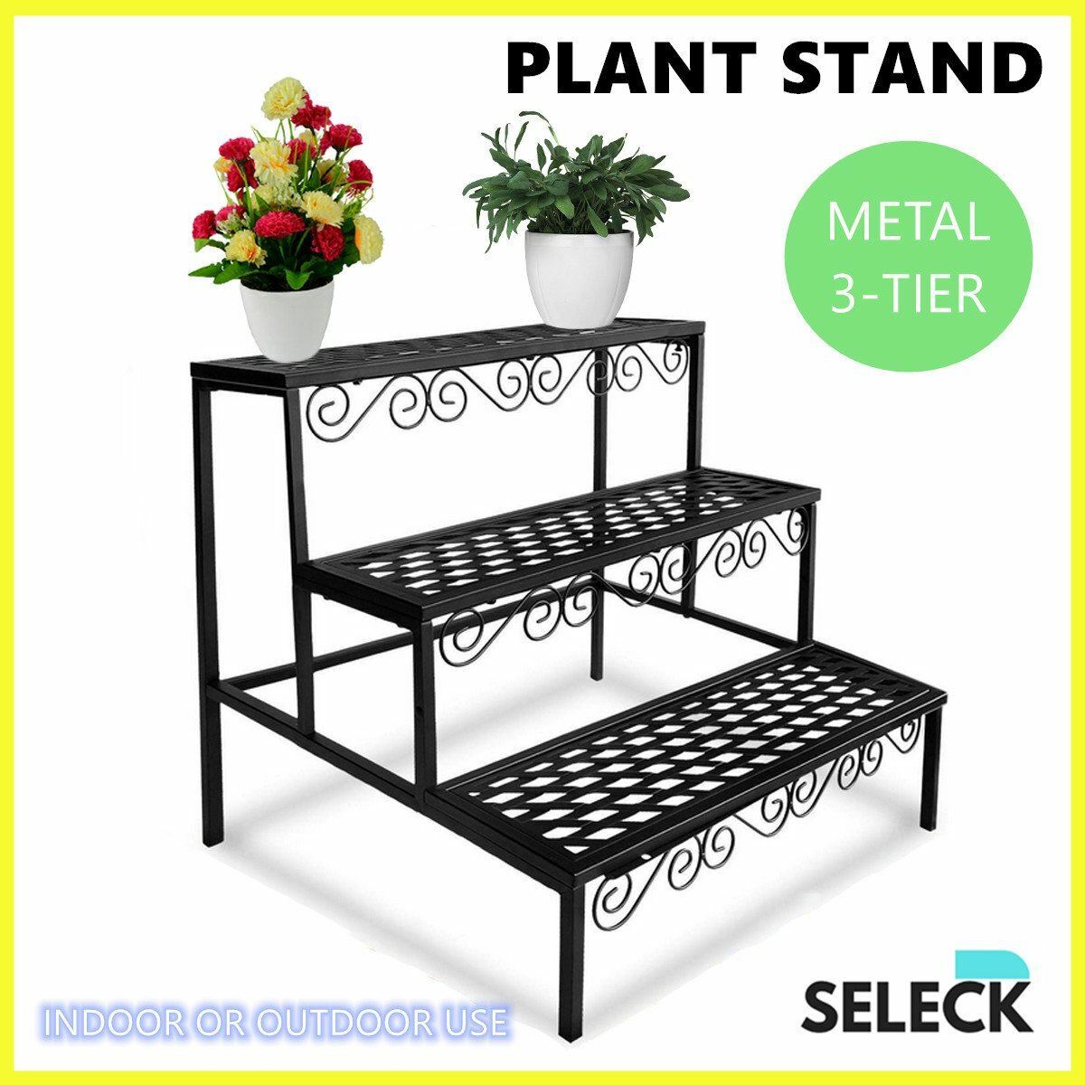 3 Tier Metal Plant Stand Flower Pot Planter Display Rack Garden Balcony Shelf