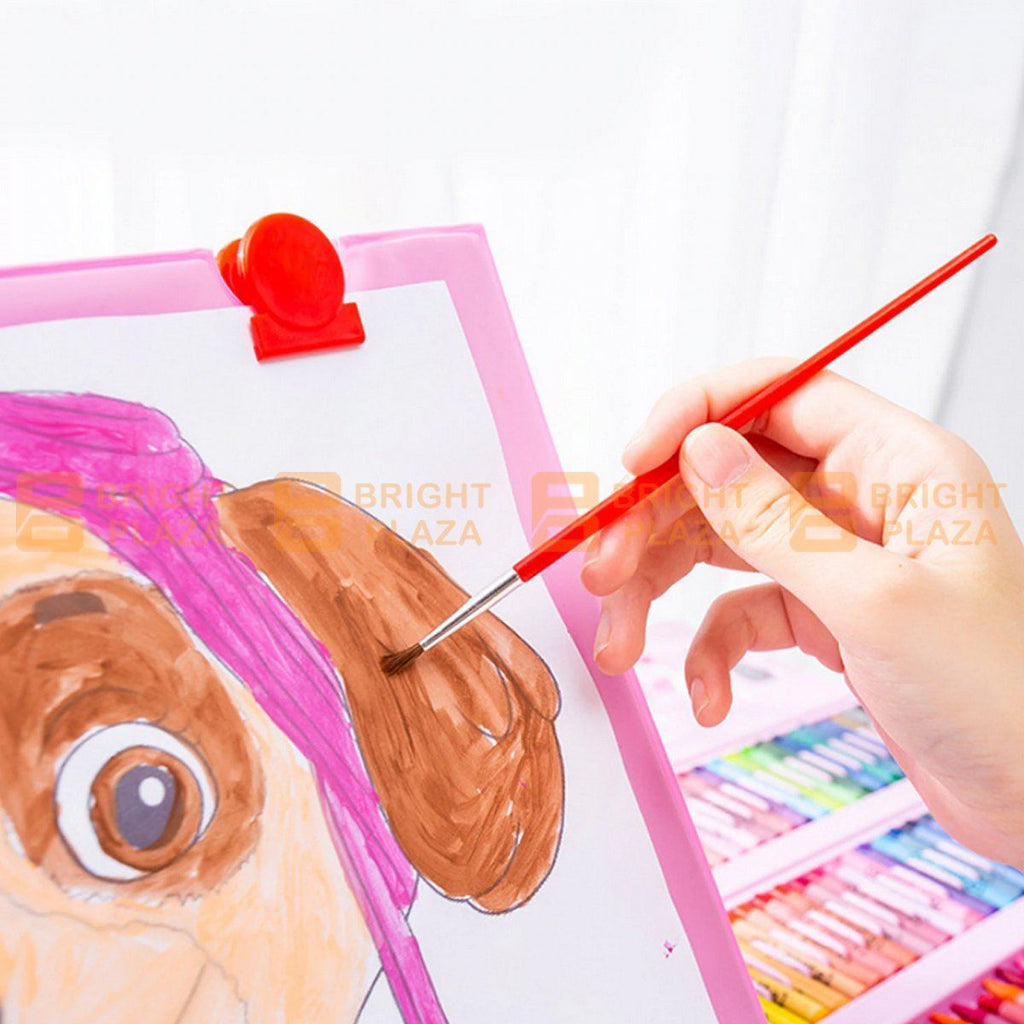 208PCS Kids Art Set Box Case Paint Draw Drawing Colour Pencils Pastels Fun Kit