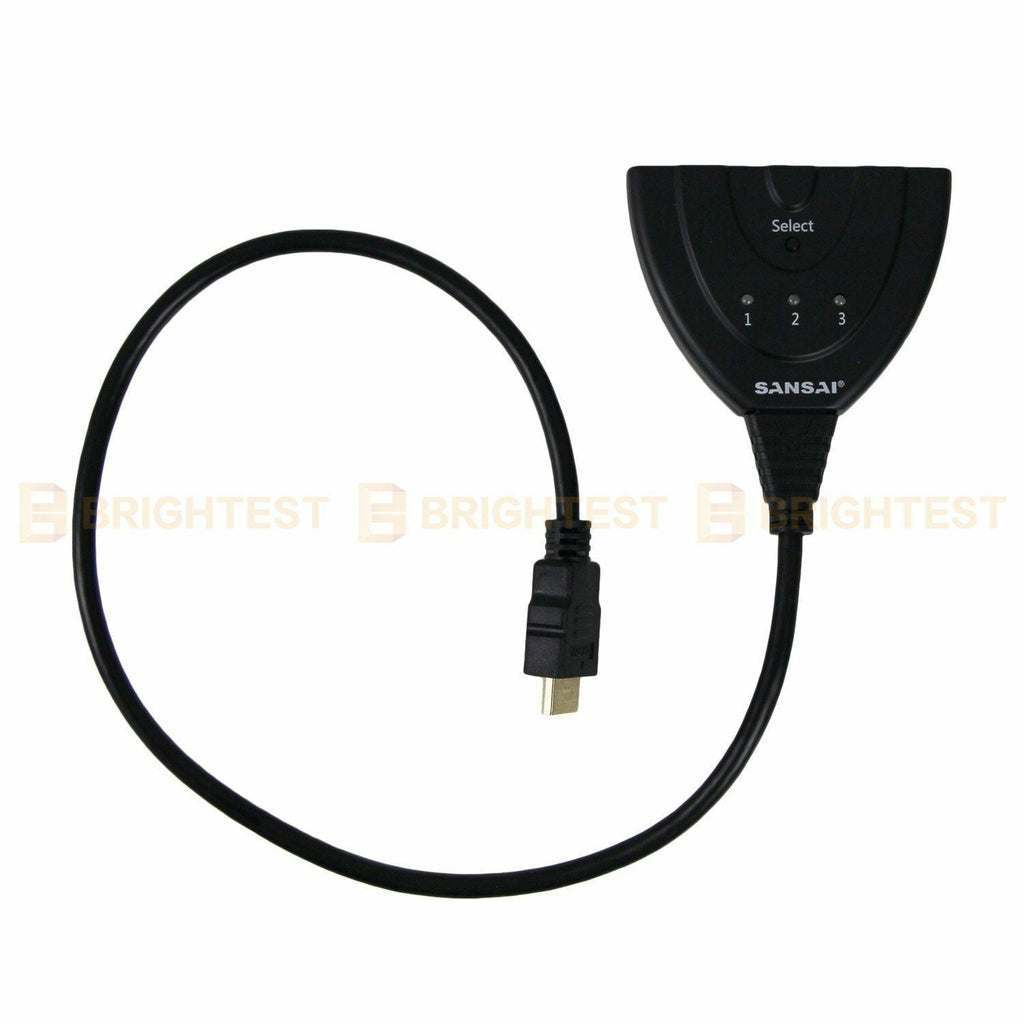 4K 1080P HDMI HDTV Switch Switcher Selector Splitter Cable 3 Port Way In 1 Out