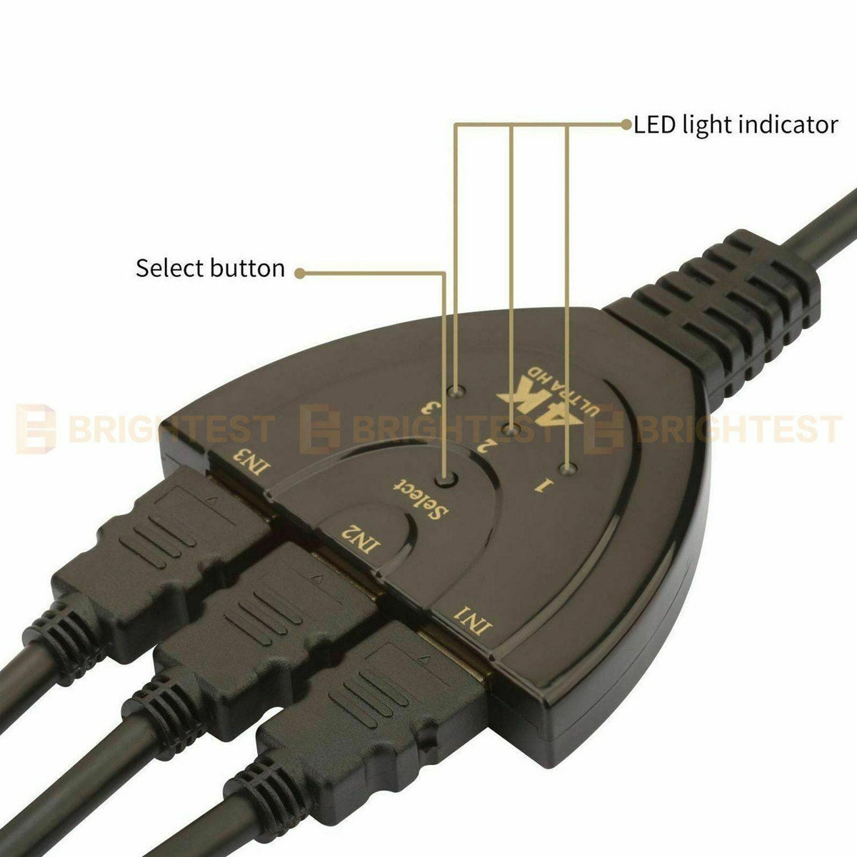 4K 1080P HDMI HDTV Switch Switcher Selector Splitter Cable 3 Port Way In 1 Out