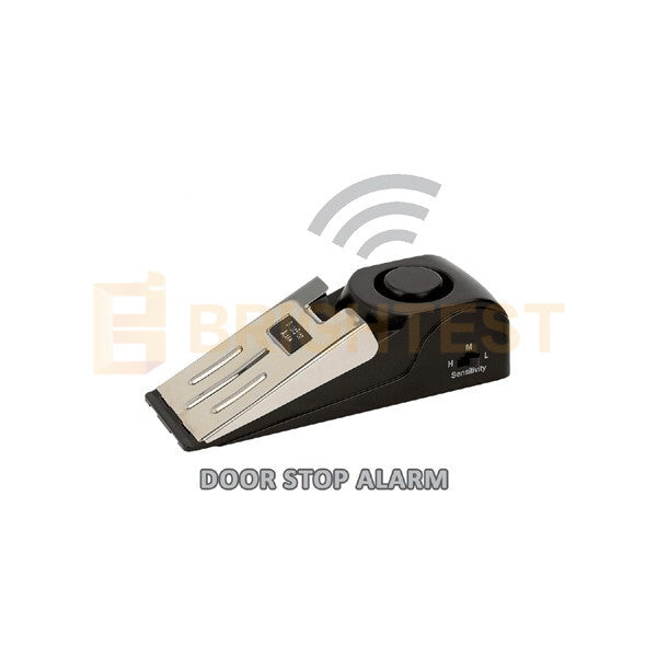 2 x Portable Wedge Door Stop Alarm Device Alerter Home Security Vibration Trigge