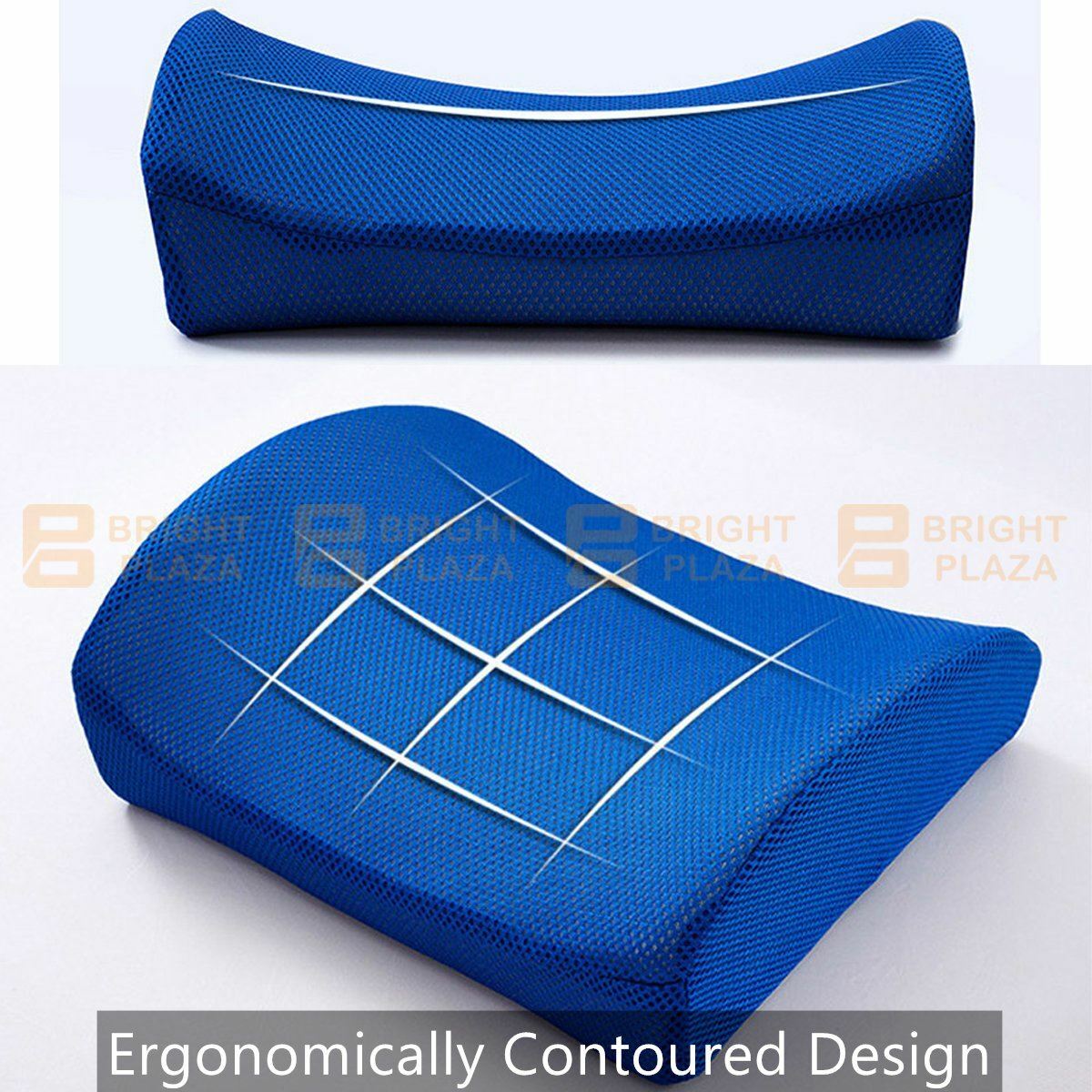 Memory Foam Lumbar Back Support Cushion Pillow Waist Home Office Car Chair Mesh