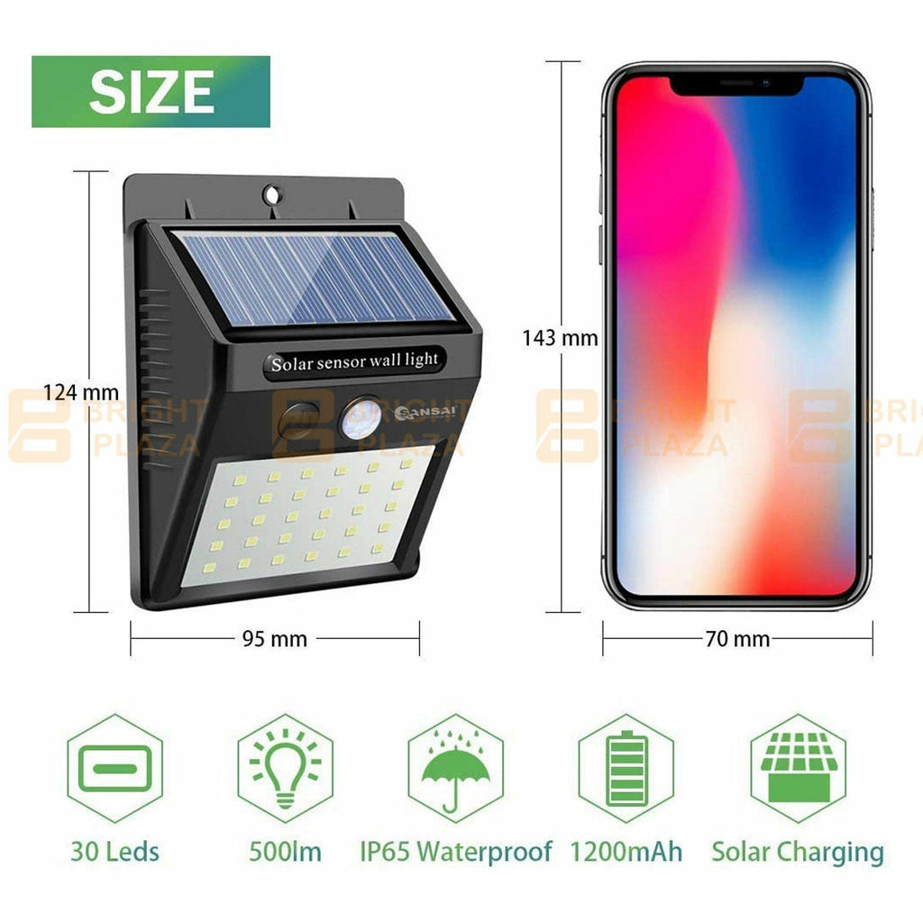 2PK 20 LED Solar Powered PIR Motion Sensor Light Garden Outdoor Security Lights