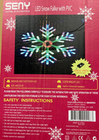 LED Snowflake Light 60x52cm Multicolour PVC Christmas Decoration Indoor Outdoor