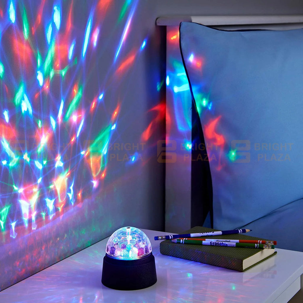 Small LED Party Disco Light Battery Powered Spinning Rotating Indoor Portable St
