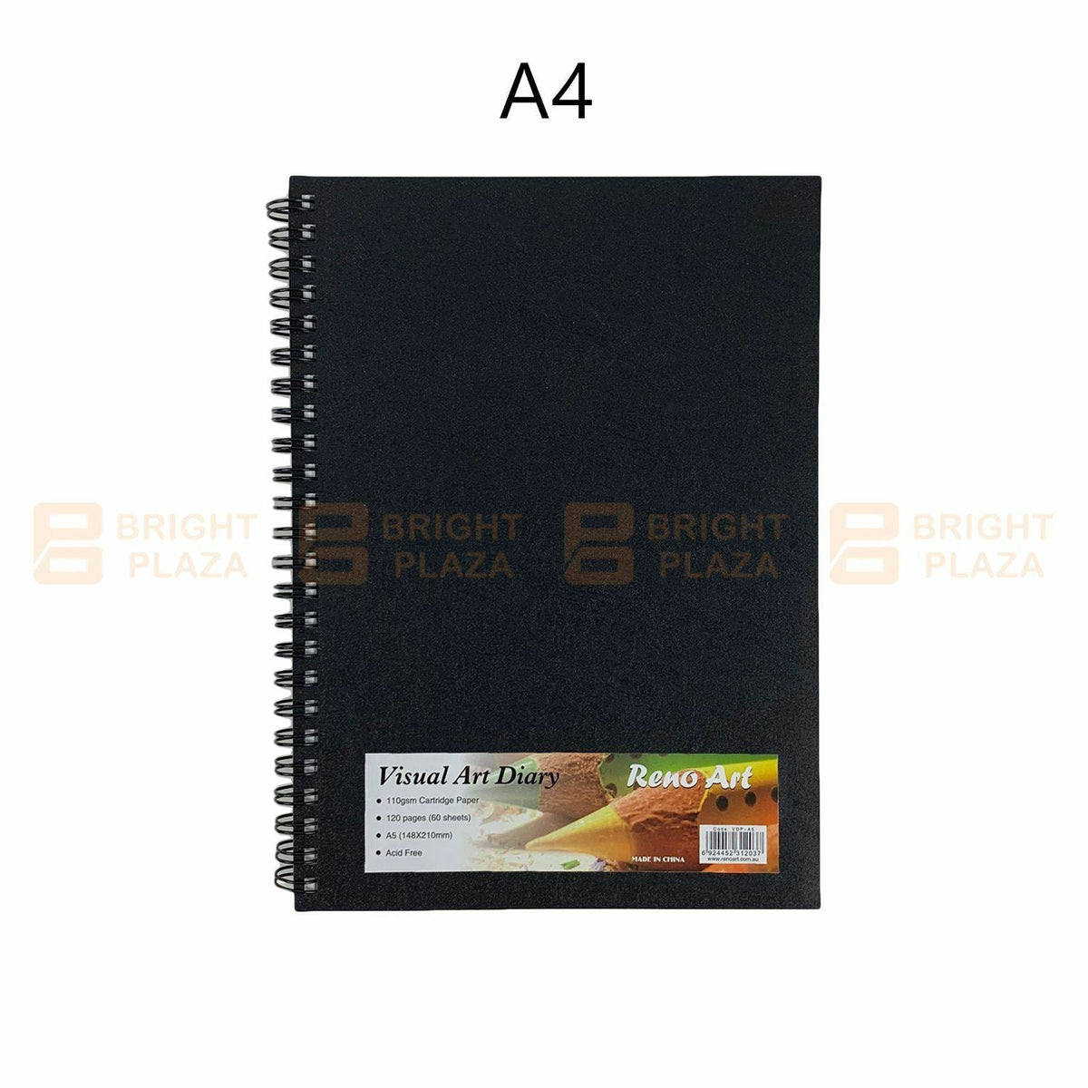 Visual Art Diary A3 A4 A5 Hardcover Black Spiral Wire 110gsm 120 Page Draw Paint