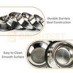 Stainless Steel Pet Bowl Water Bowls Portable Anti Slip Feeder Dog Cat Embossed