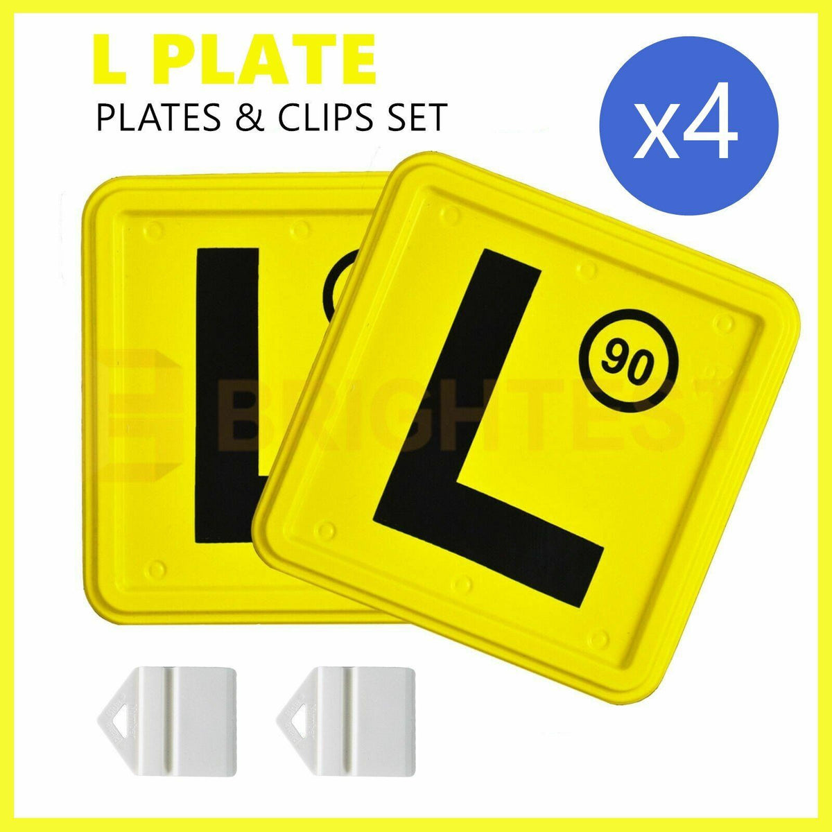 4 x Plastic L Plate Clips Holder Set Car Number License NSW Red Green P Speed