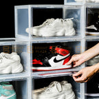 Premium Sneaker Display Shoe Box Storage Case Clear Plastic Boxes Side Stackable
