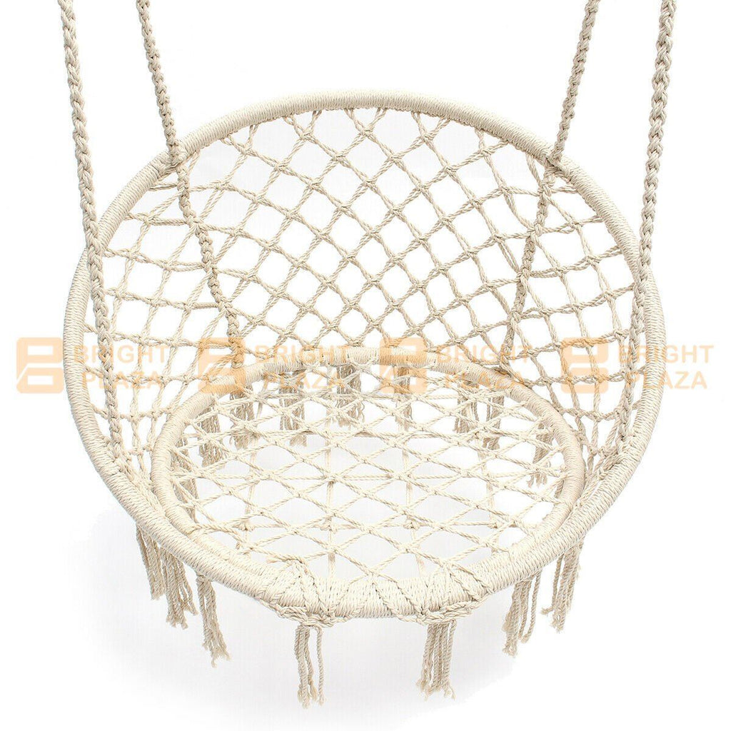 Large Hammock Chair Macrame Cotton Rope Swing Bed Relax Outdoor Hanging Seat Sit