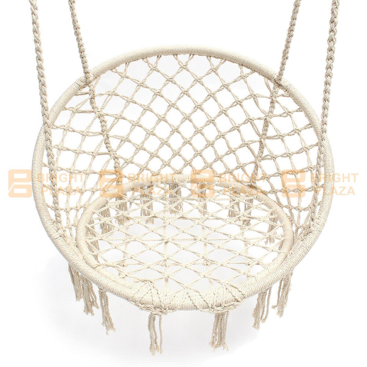 Large Hammock Chair Macrame Cotton Rope Swing Bed Relax Outdoor Hanging Seat Sit