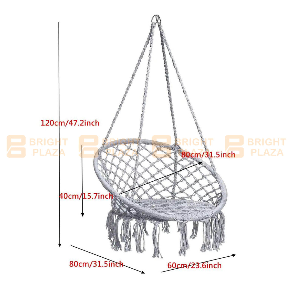 Large Hammock Chair Macrame Cotton Rope Swing Bed Relax Outdoor Hanging Seat Sit
