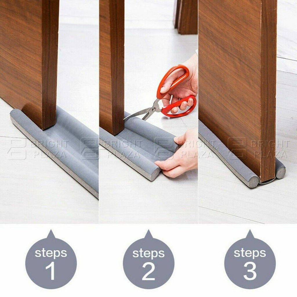 2PK Double Sided Door Snake Air Draft Wind Dust Stopper Seal Sealing Strip Guard
