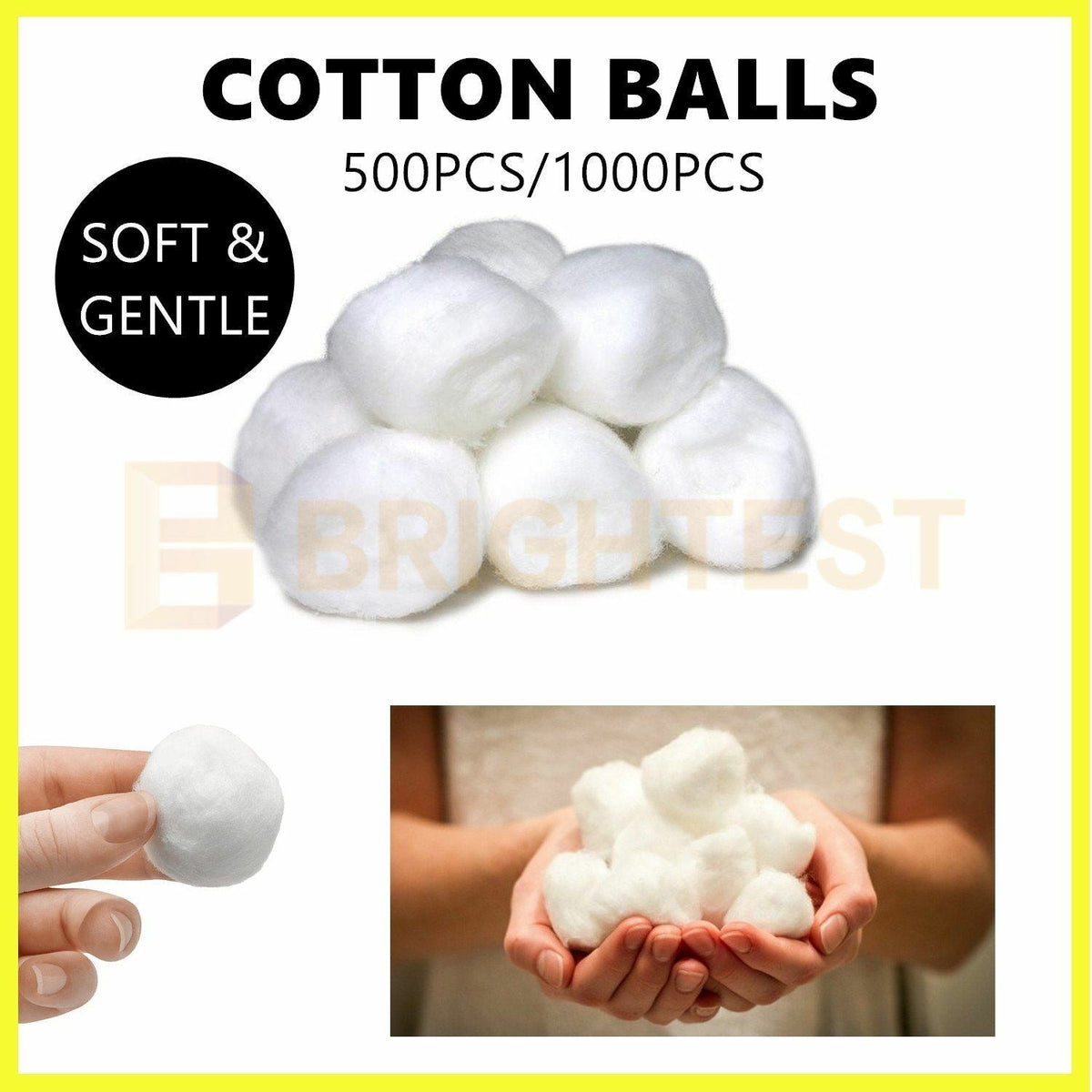 500/1000pcs Pure White Cotton Balls First Aid Makeup Cosmetic Remover Gentle