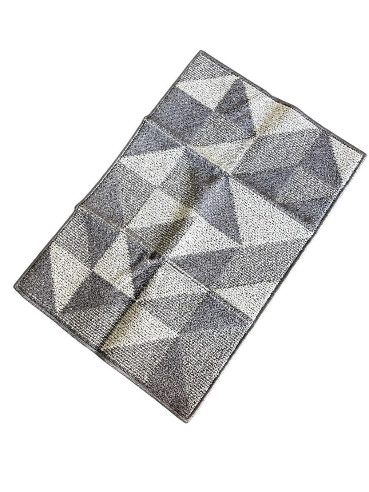 Geometric Carpet Floor Mat 60x90cm Grey Non-Slip Rug for Entryway Bathroom