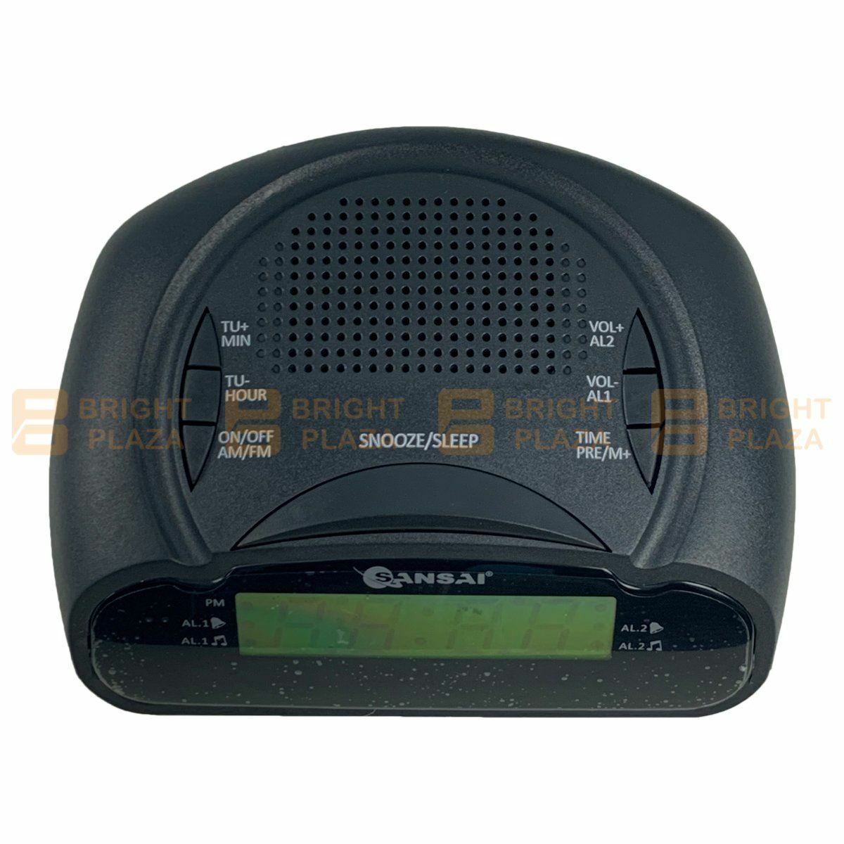 Digital Alarm Clock Radio AM/FM Large Green LED Display Snooze Sleep Backup Dual